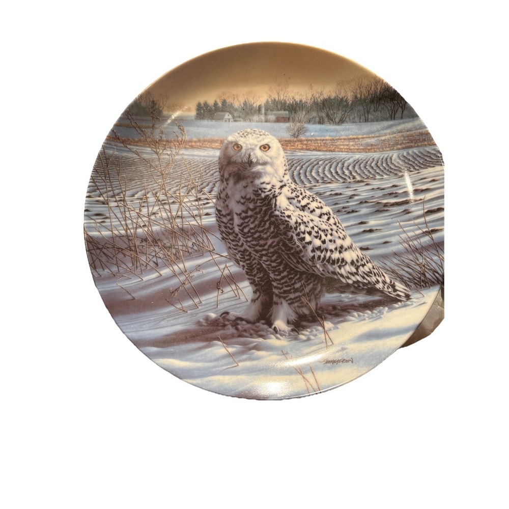 Knowles "The Snowy Owl" by Jim Beaudoin Plate 1989 Collector Plate 8.5"